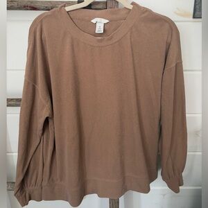 H&M brown crew neck sweatshirt size women’s small